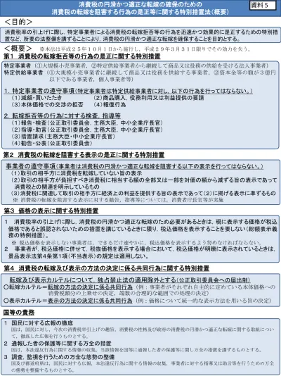 消費税の円滑かつ適正な転嫁の確保のための消費税の転嫁を阻害する行為の是正等に関する特別措置法の遵守の徹底について