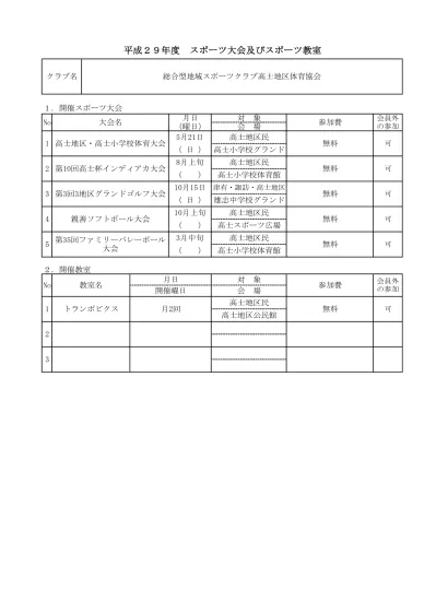 Jotoクラブプログラム 足立区 総合型地域クラブ