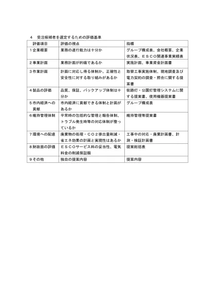 別紙 評価基準 プロポーザル方式による府中市立学校給食センター調理等業務委託受注候補者の選考結果について 東京都府中市ホームページ