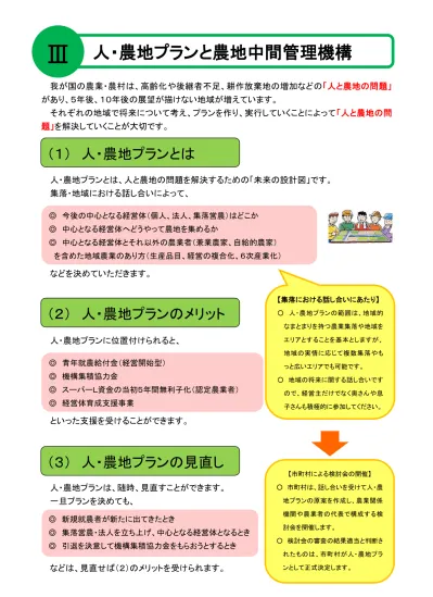人 農地プランと農地中間管理機構等に関するパンフレット