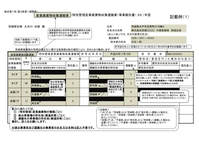 ご案内 平成29年度産業廃棄物処理業事業報告書提出のご案内 茨城県