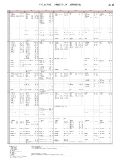 18年 カリキュラム 時間割 授業科目表 大阪商業大学