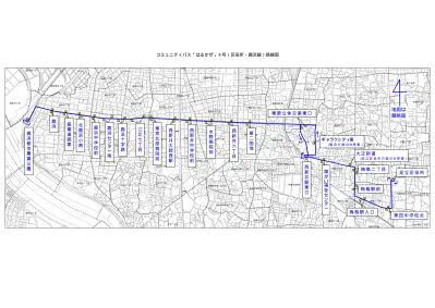 はるかぜ6号 北千住 鹿浜線 拡大路線図