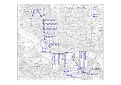 はるかぜ5号 北千住駅西側地域循環 拡大路線図