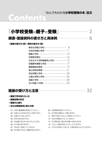 5 学校案内私立 80 校 国立 10 校 沿革 教育目標 学費 学校の特色 入試内容 47 私立 千代田区暁星小学校 48 白百合学園小学校 53 雙葉小学校 59 港区聖心女子学院初等科 64 東洋英和女学院小学部 69 新宿区学習院初等科 74 品川区小野学園小学校 78 目黒区目黒星美学