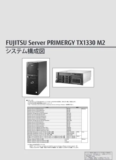 Primergy Tx1330 M4 システム構成図 2021年2月版 樹系図