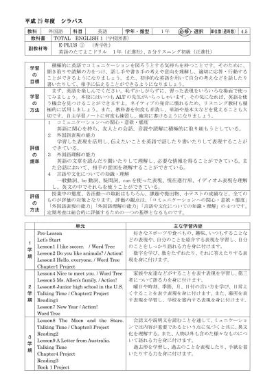 平成 8 年度府立桜塚高等学校外国語科 英語 シラバス 指導と評価の年間計画 外国語 年 Vision Quest English Expression Advanced Vision Quest Advanced ワークフ ックエッセンシャルデュアルスコープ総合英語 第 学年 学習