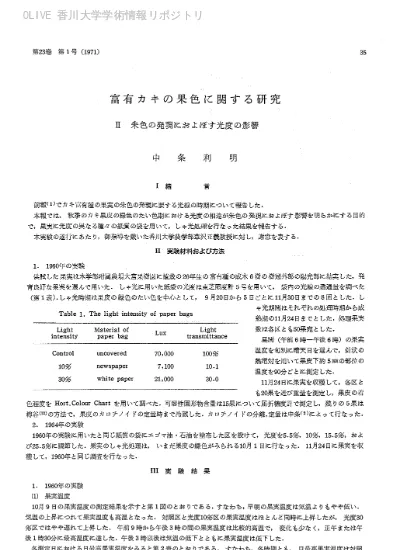富有カキの果色に関する研究 Iii 採取果における朱色の発現に及ぼす温度の影響 香川大学学術情報リポジトリ