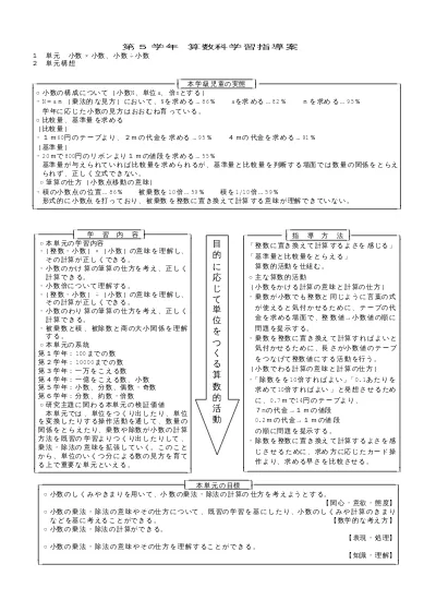 小数 小数 小数 小数 さらに小数の計算のしかたを考えよう