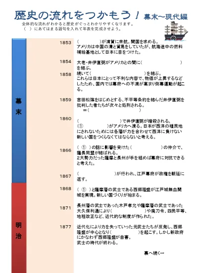 小学6年生 社会 の無料学習プリント歴史の流れをつかもう 弥生 平安編