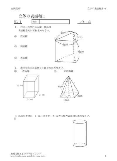 立体の表面積１